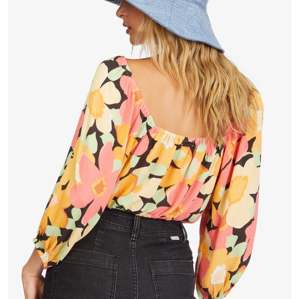 Billabong Sun City 2 Puff Sleeve Crop Top